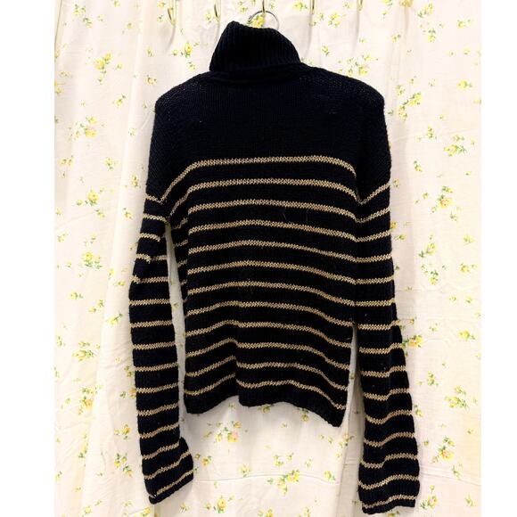 A.L.C Elisa‎ Metallic Stripe Turtleneck Sweater XS Worn on TV Bella Thorne - Picture 3 of 5